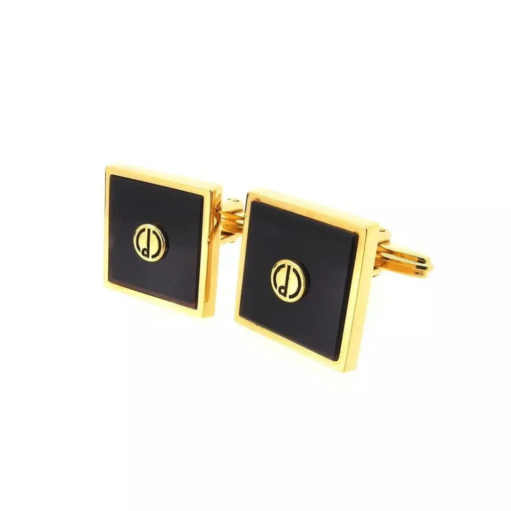 DUNHILL Cuffs D Mark Gold Bracket Authentic
